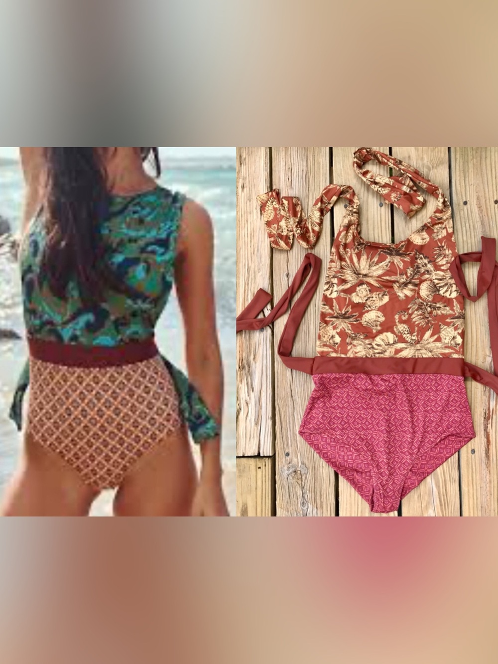 NEW Ladies L Freest FREE PEOPLE Orchid Onepiece Strappy Bikini Swimsuit